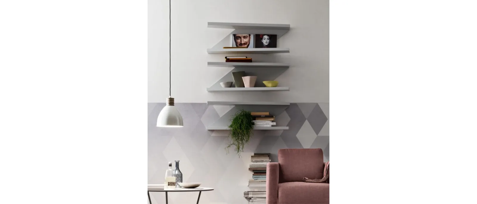 A series of shelves which can be hung on