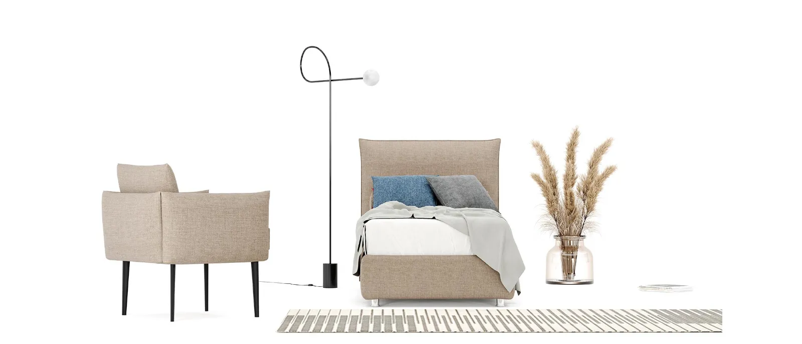 Alex single bed of the same collection of the divan is