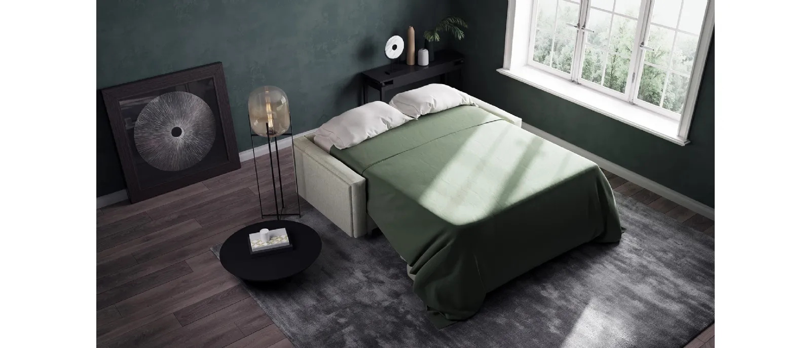 The sofa bed is a must for small spaces and to host