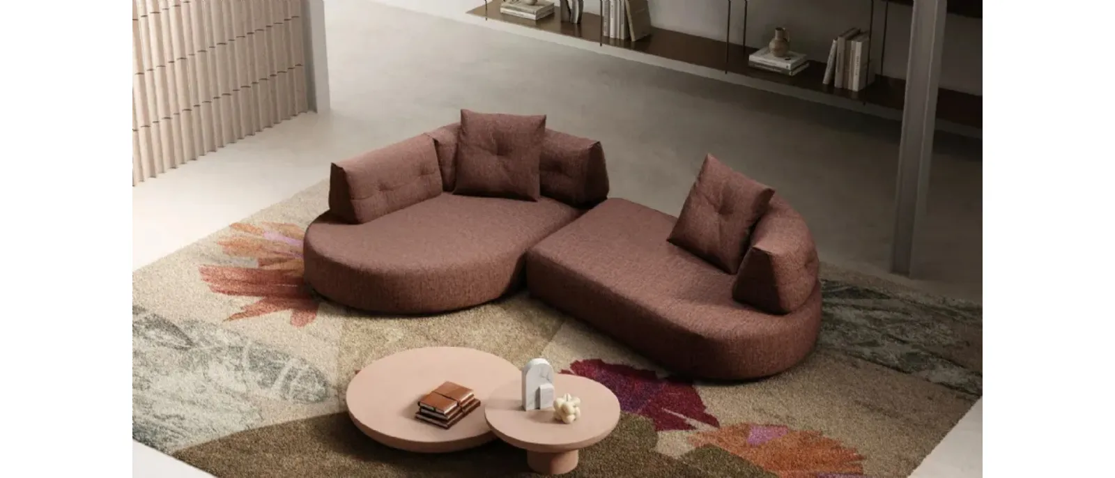 Lotus sofa with chaise lounge by Doimo Salotti