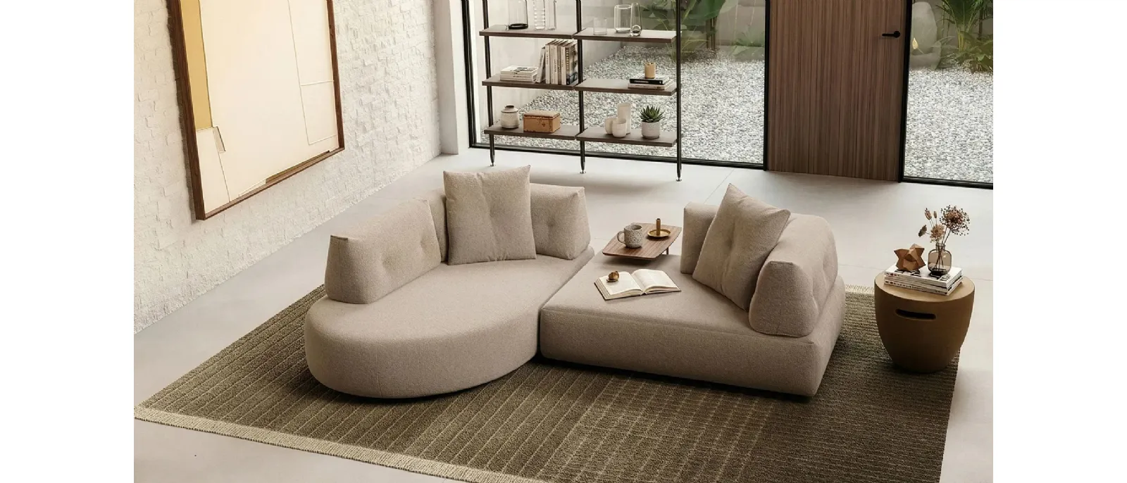 Lotus sofa with chaise lounge by Doimo Salotti