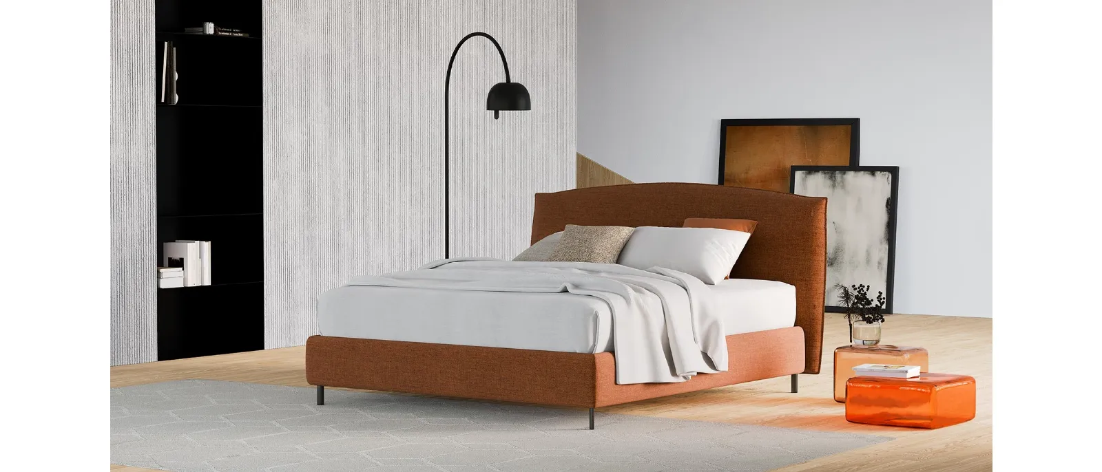Bed with storage unit from the Horizon collection by Divaletti Home. The bed