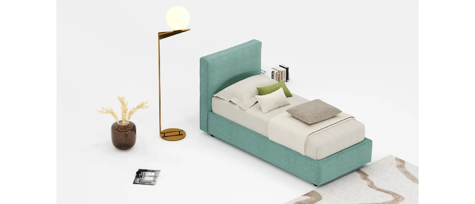 Loop is a simple and functional single bed by Divaletti