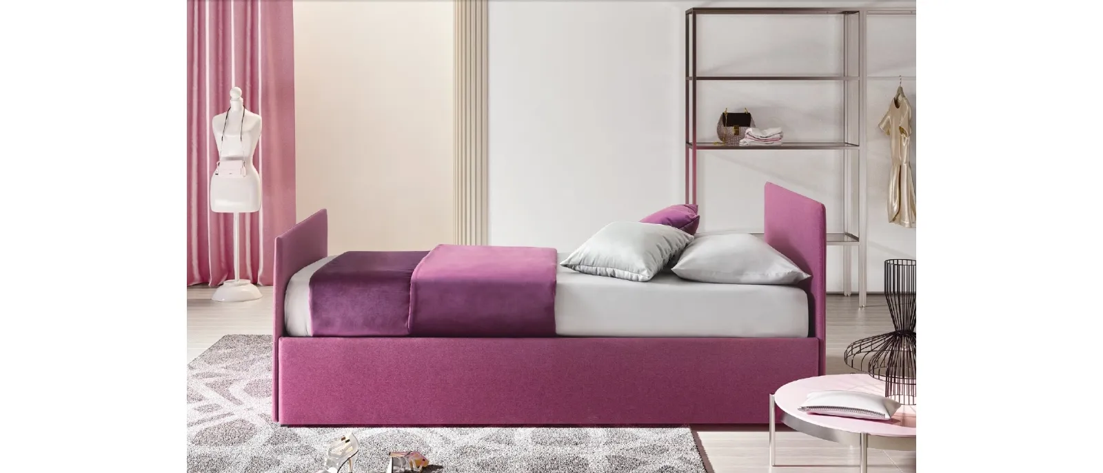 Le single bed Bambusa with pull-out by Le Comfort has the same character as the double bed