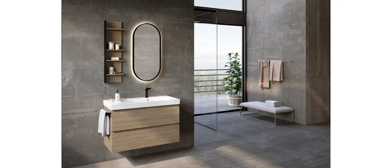 Suspended bathroom unit Block System Just C34 by Baxar