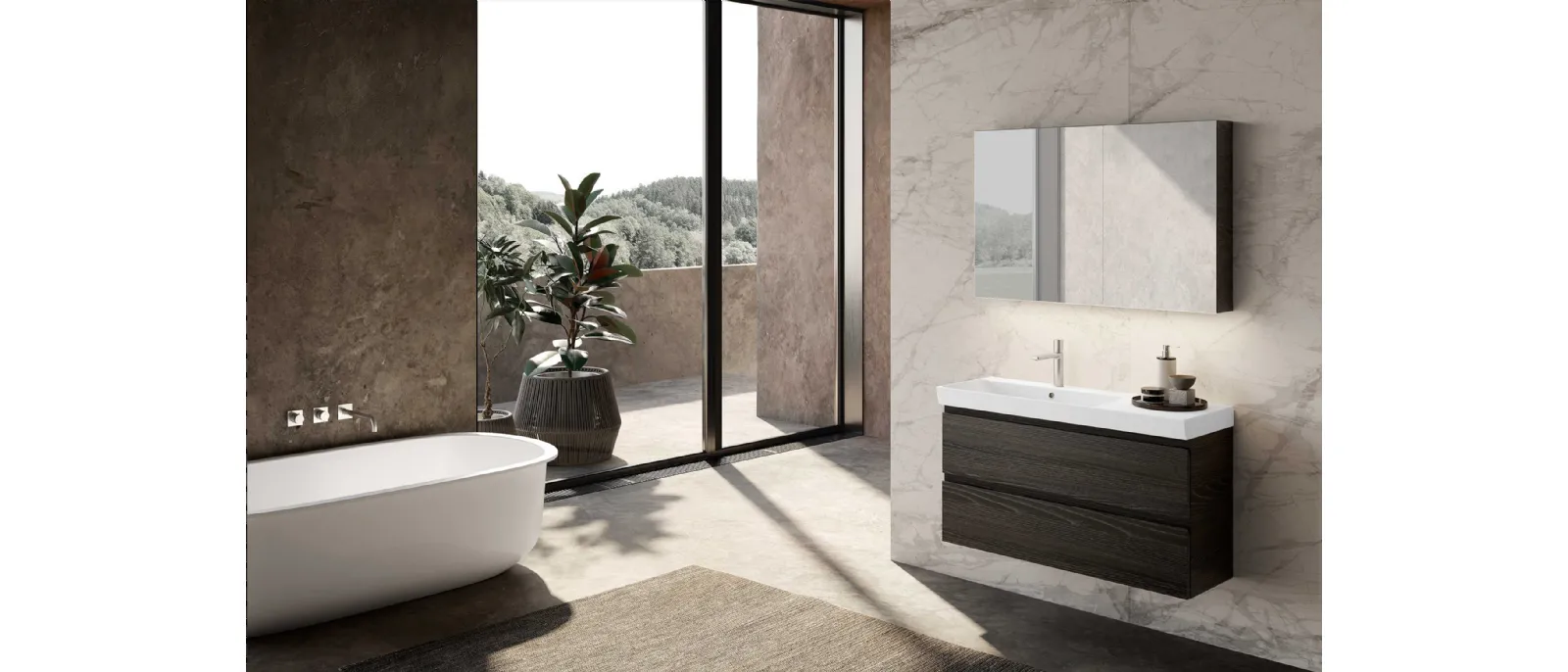 Suspended bathroom furniture Block System Set-Up C35 by Baxar.