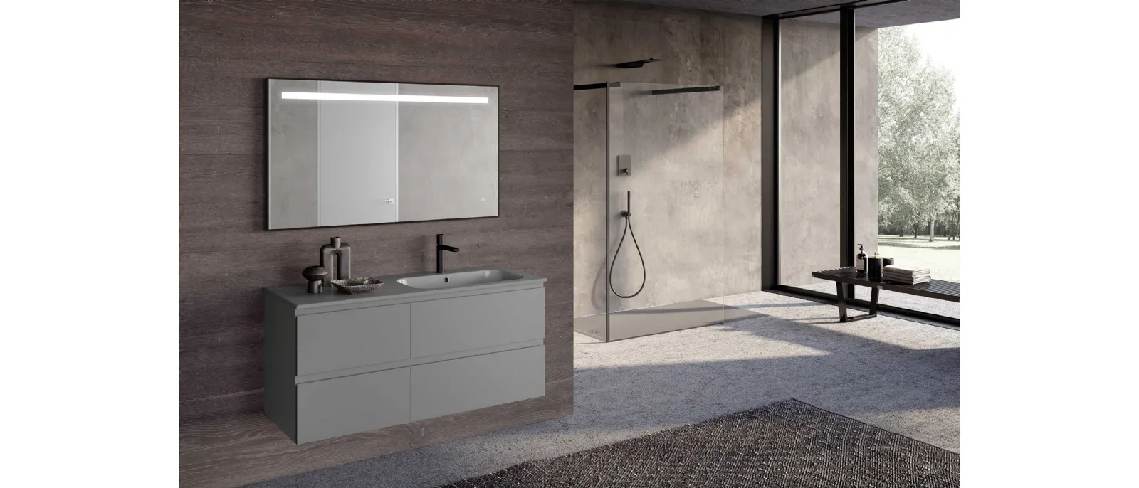 Suspended Bathroom Cabinet Block System Slim C31 by Baxar