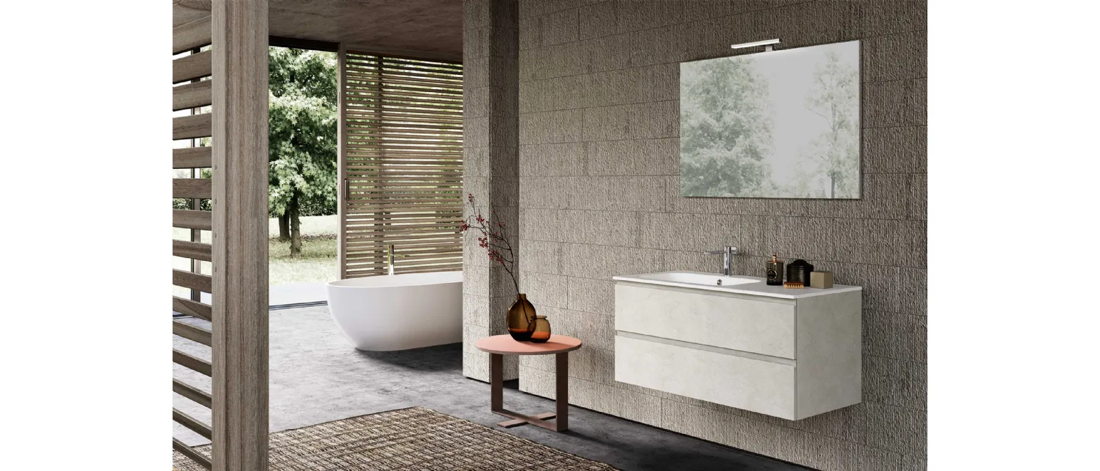 Suspended Bathroom Cabinet Block System Slim C39 by Baxar.