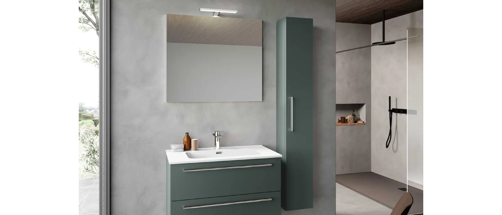 Suspended Bathroom Vanity Block System Slim C41 by Baxar.