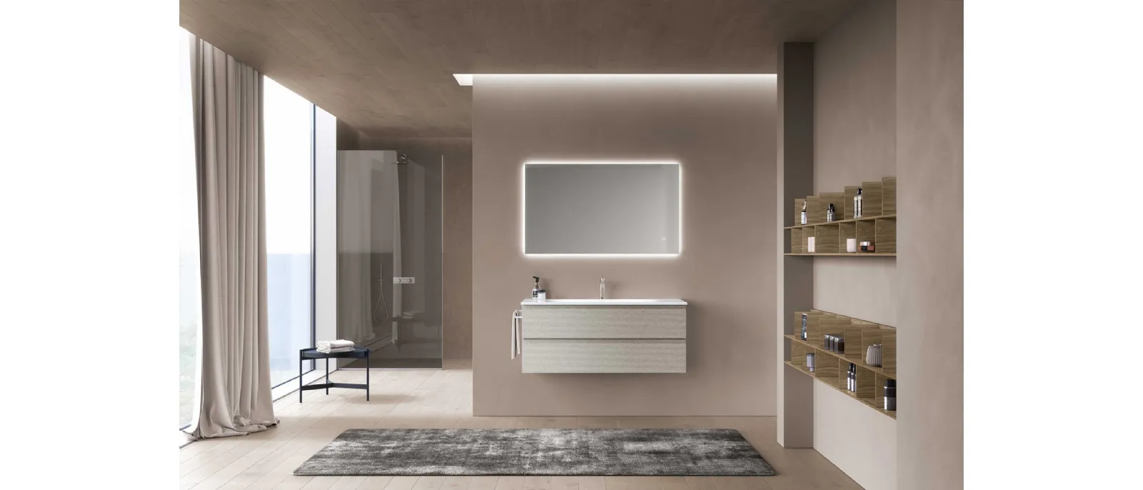 Suspended Soft Block System C20 Bathroom Cabinet by Baxar.