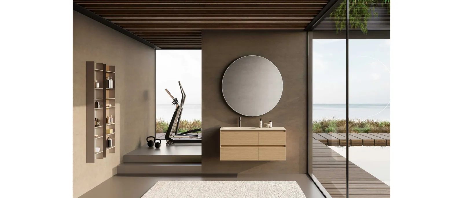 Suspended Bathroom Cabinet Block System Soft C21 by Baxar.