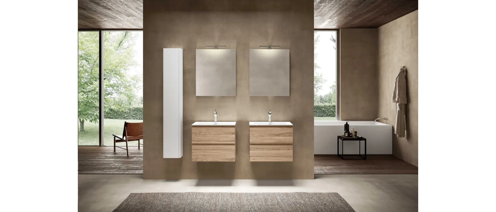 Suspended Bathroom Vanity Block System Syntesi C28 by Baxar