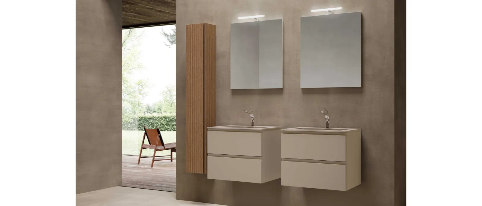 Suspended Bathroom furniture Block System Syntesi C29 by Baxar