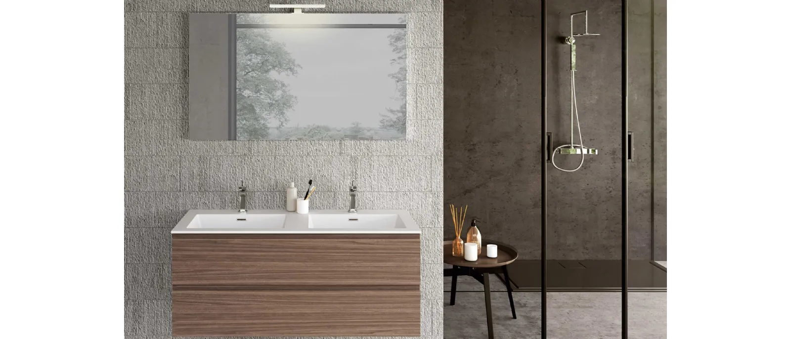 Wall-mounted Bathroom Vanity Unit Block System Syntesi C33 by Baxar