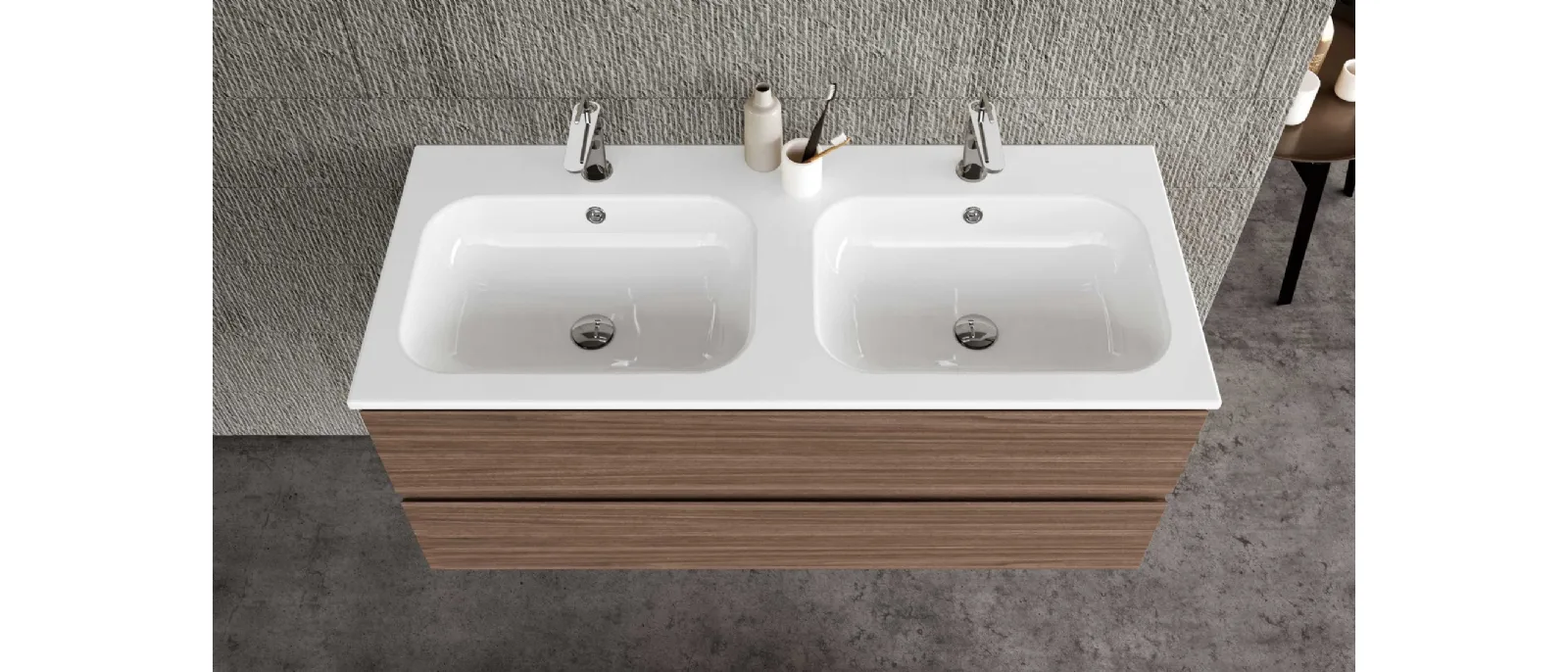 Suspended Block System bathroom cabinet Syntesi C33 by Baxar