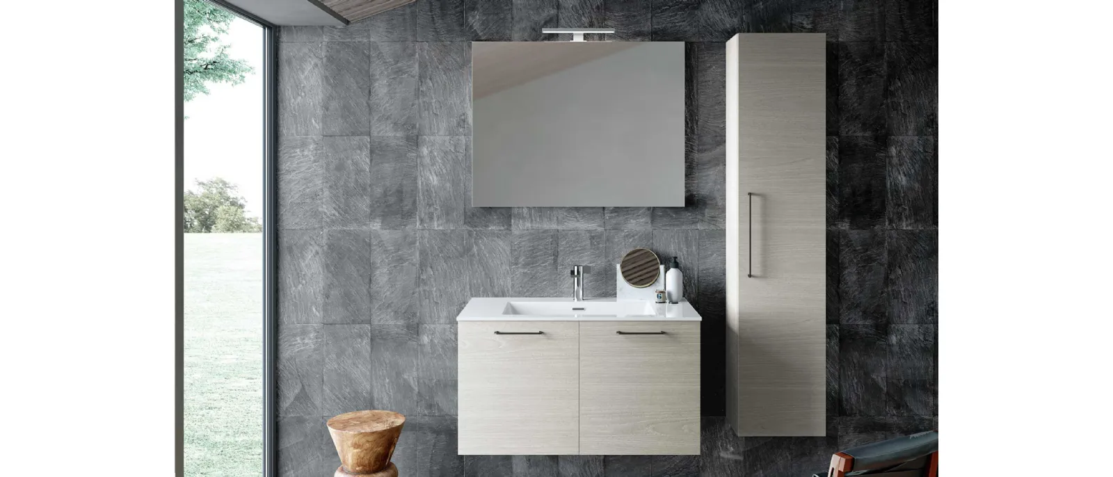 Suspended bathroom cabinet Block System Syntesi C38 by Baxar.
