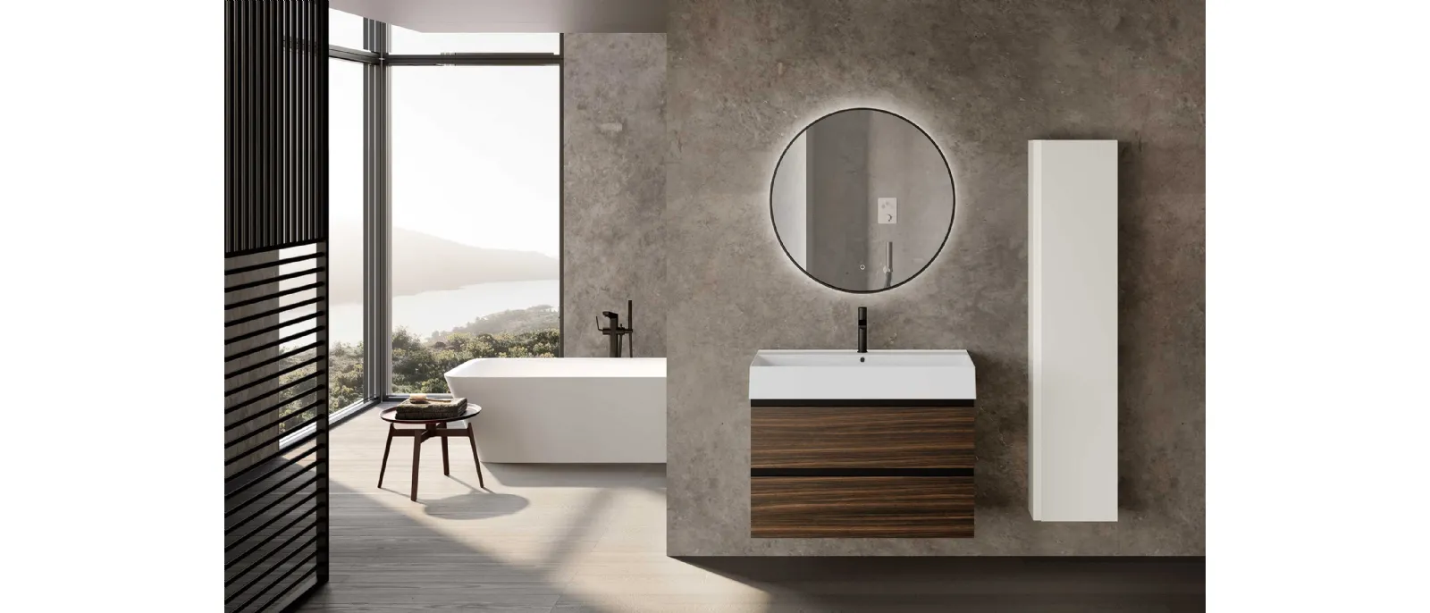 Suspended Bathroom Vanity Block System Tube C27 by Baxar.