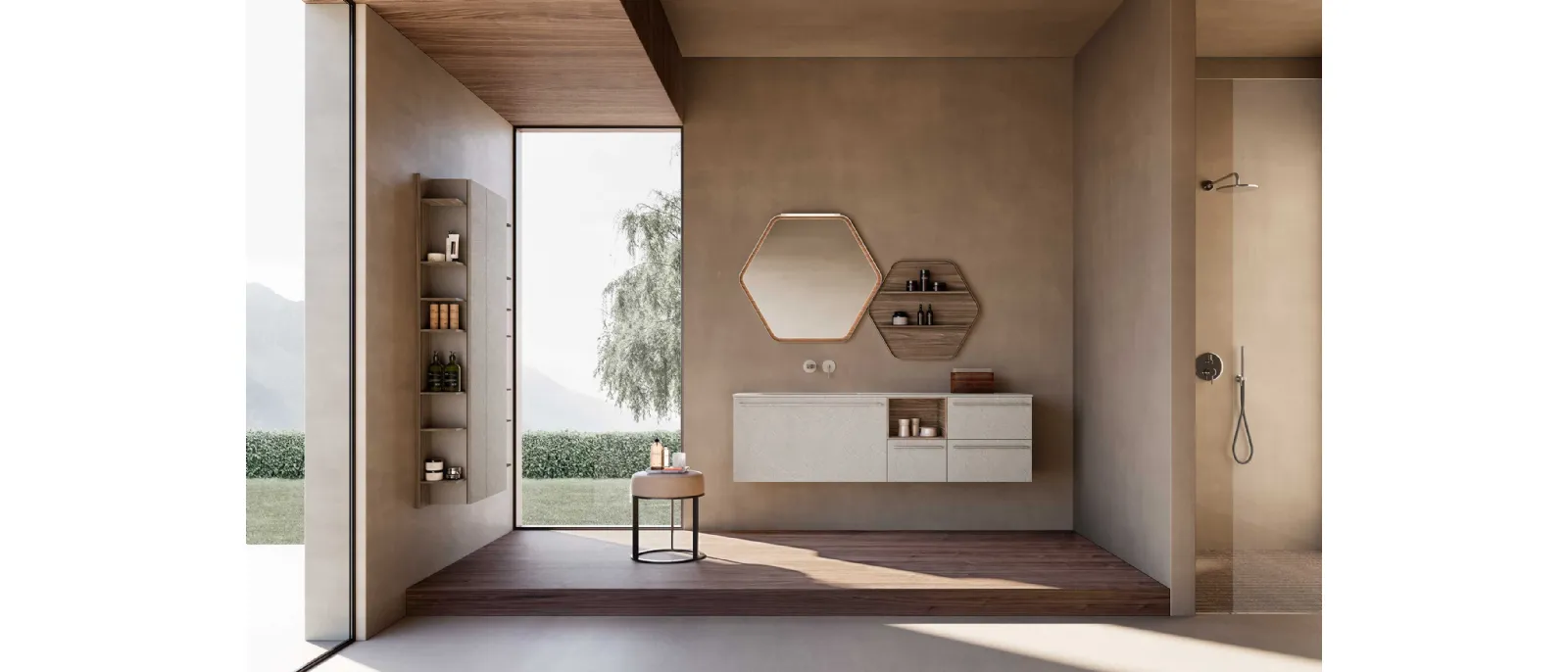 Suspended Bathroom Cabinet M System 035 by Baxar