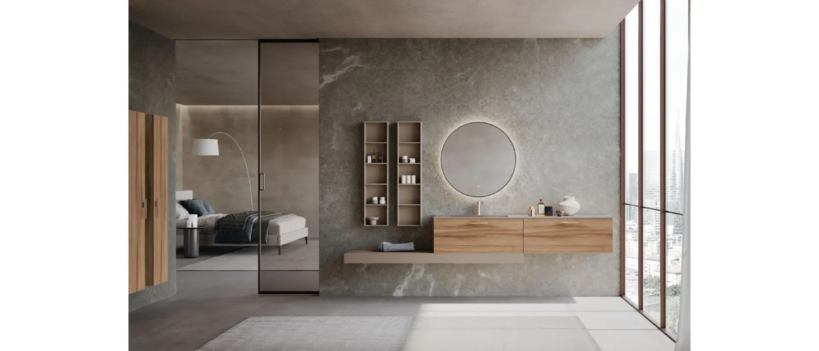 Suspended bathroom cabinet M System 042 by Baxar.