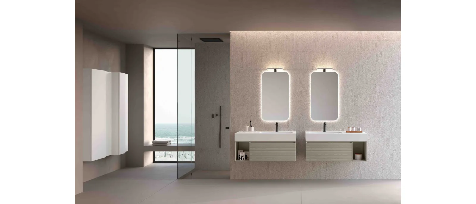 Wall-mounted bathroom vanity M1 System 144 by Baxar