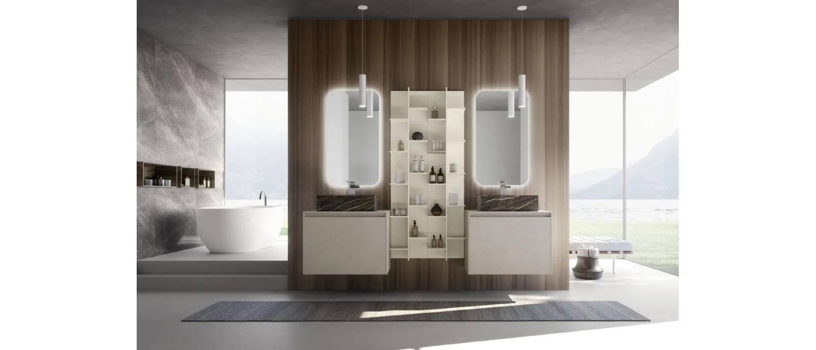 Suspended Bathroom Cabinet M2 System 225 by Baxar.