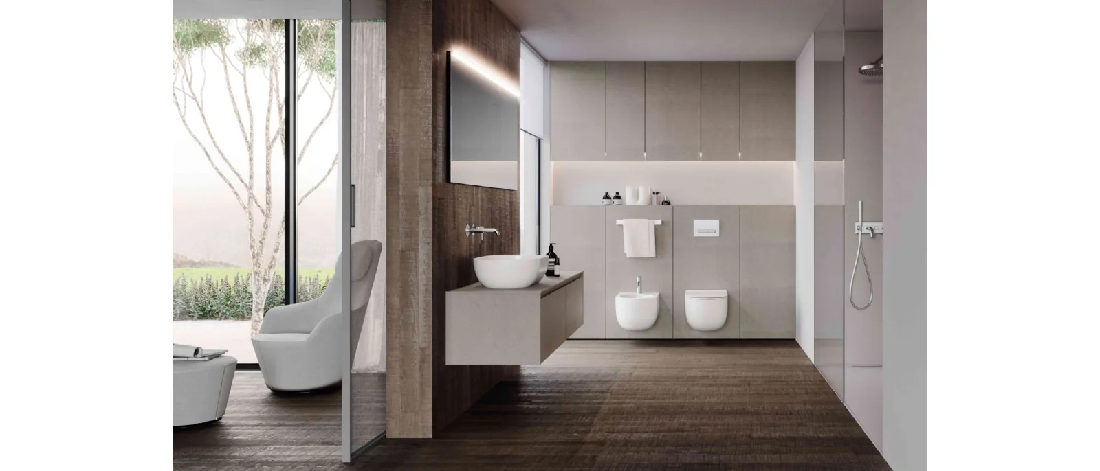 Suspended bathroom cabinet M2 System 244 by Baxar.