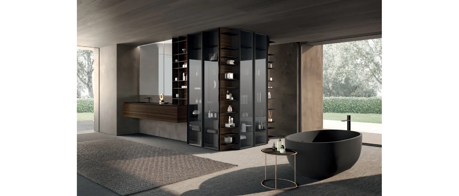 M3 System 309 Bathroom Vanity in eucalyptus veneer by Baxar.