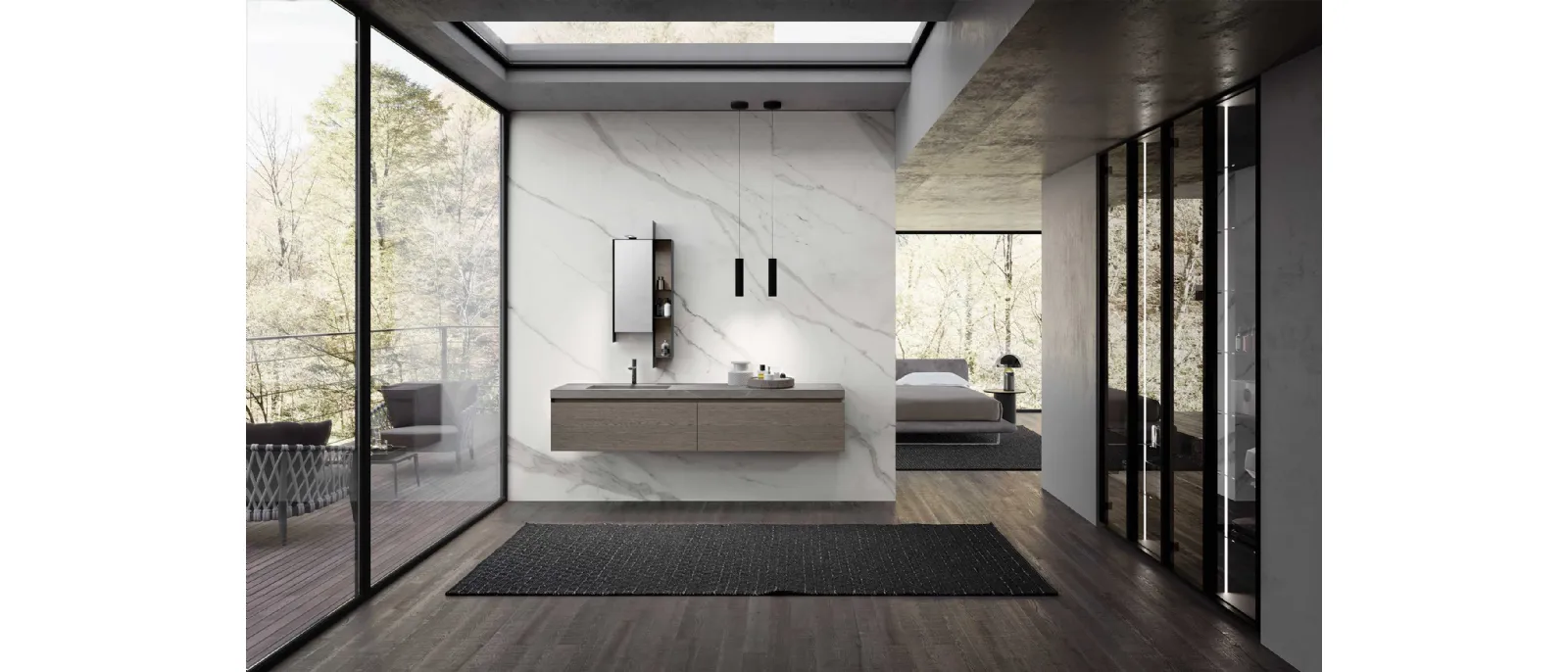 Suspended Bathroom Cabinet M3 System 311 by Baxar.
