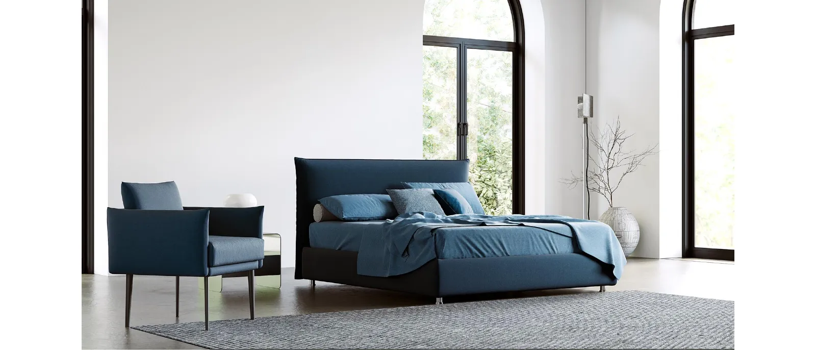 Bed with storage container Alex from Divalette Home. It consists of a head