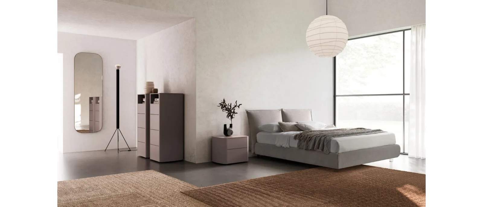 Alissa Night 15 upholstered bed in fabric by Orme.