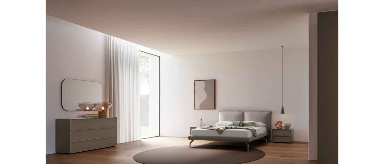 Alissa Night 16 upholstered bed in Orme fabric.