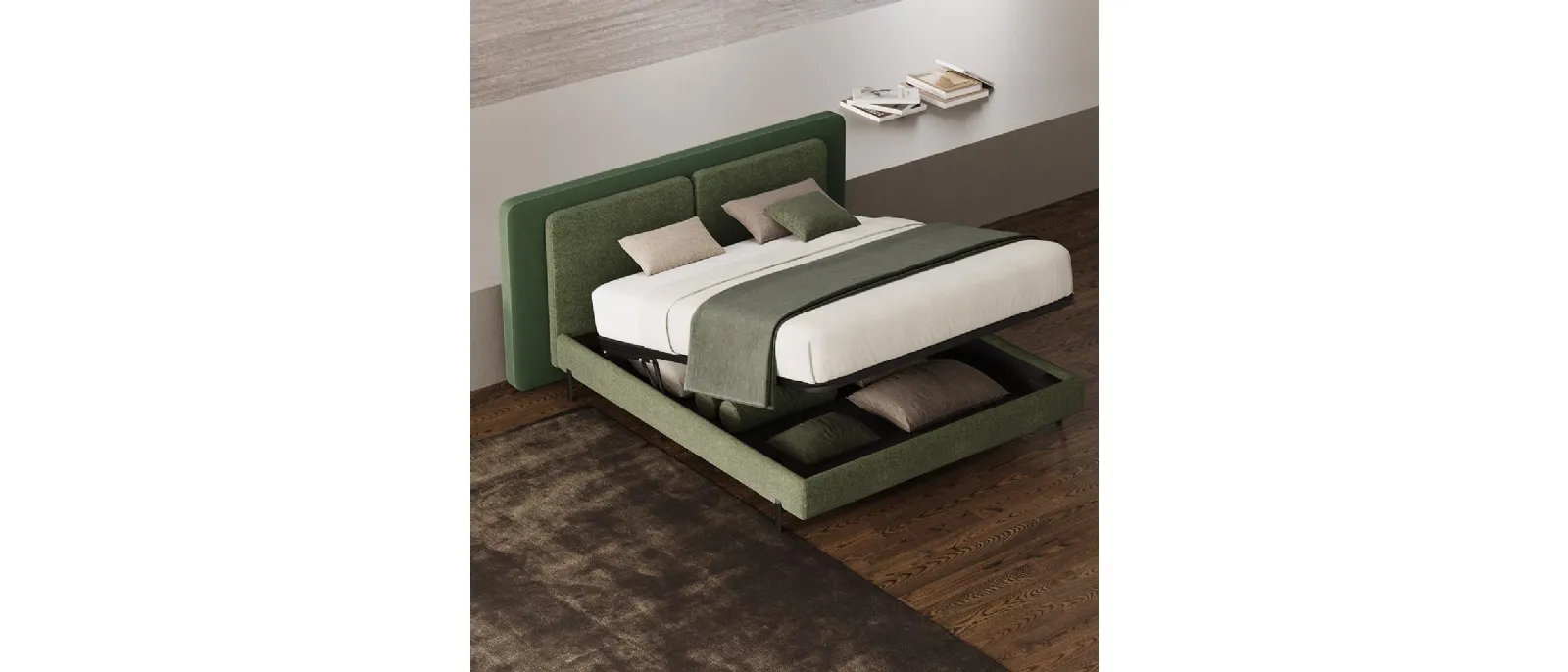 Bed with storage unit by Divaletti Home