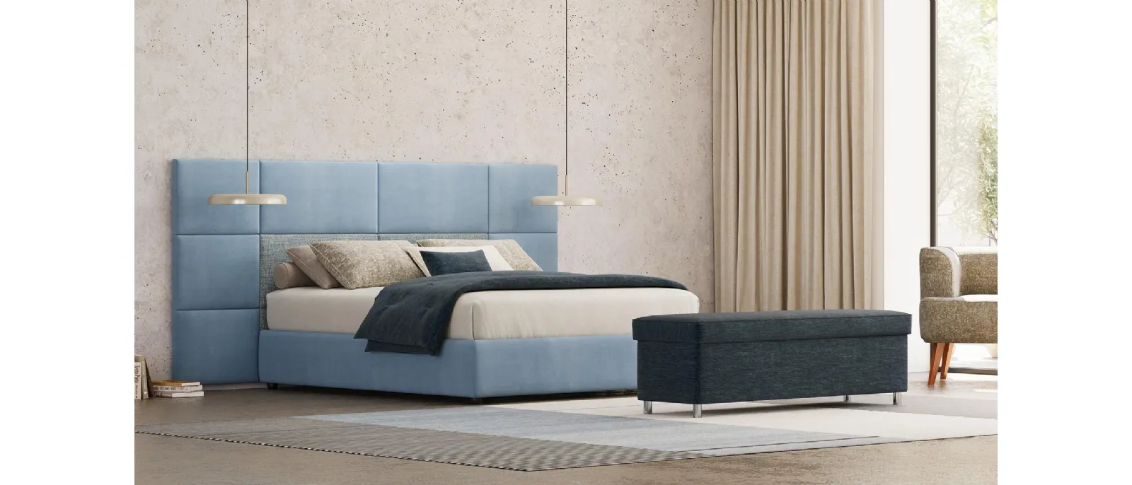 Boiserie Brick bed system from Divaletti Home is a complete bedroom with an