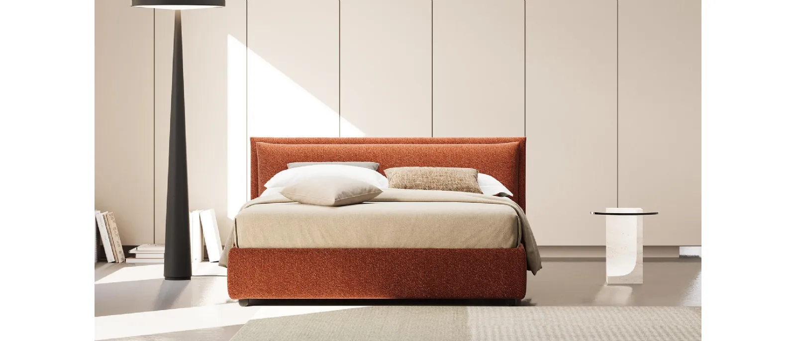 Bed Cloud with container is a modern bed from the Divalette brand designed and