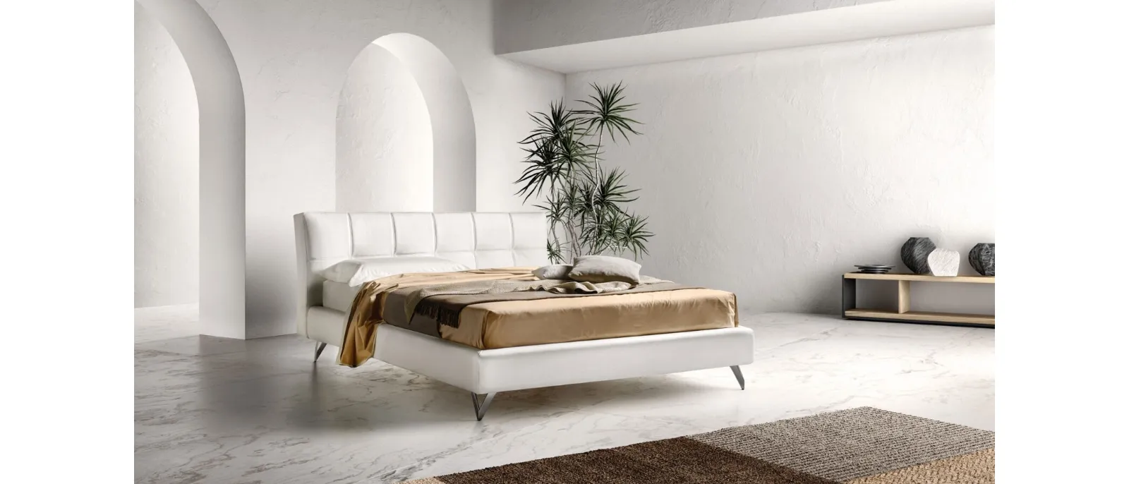 Contemporary quilted double bed by Bside.