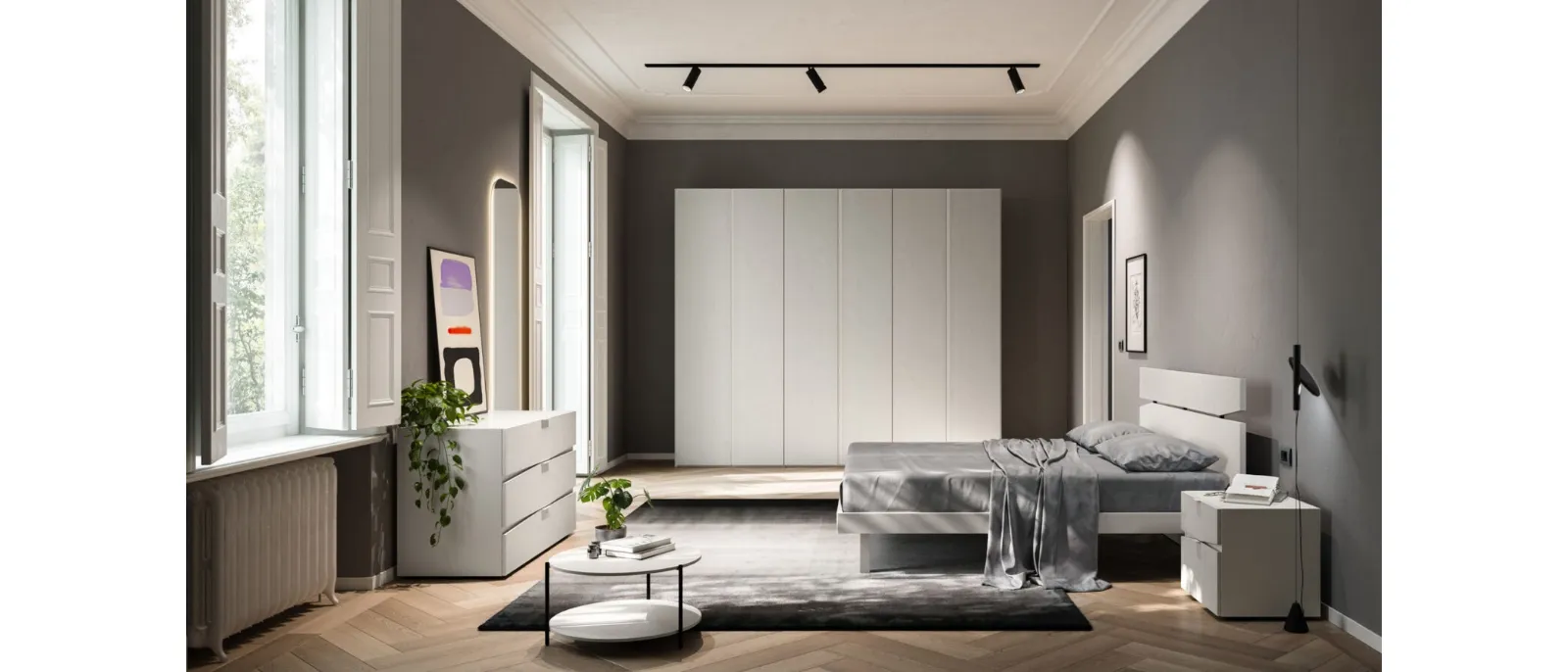 Bed with headboard Contra Night 02 by Orme