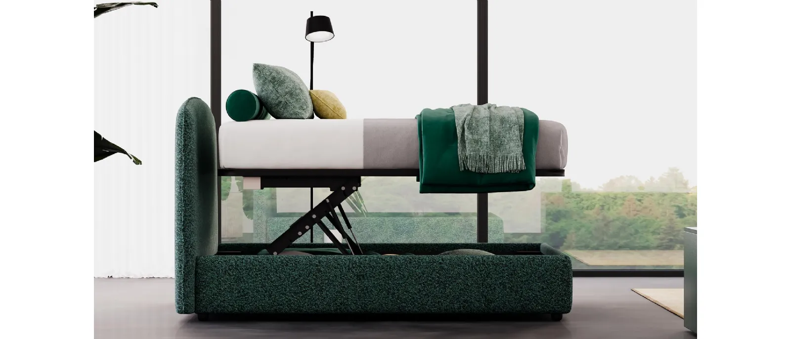 Bed with storage container Edit by Divalletti Home: an innovative composition that