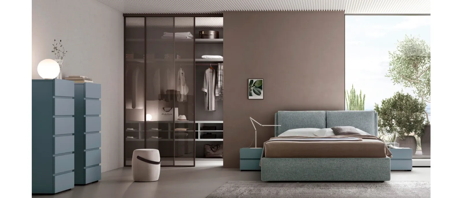 Upholstered bed Ester with storage box by Maronese Maronese’s upholstered beds