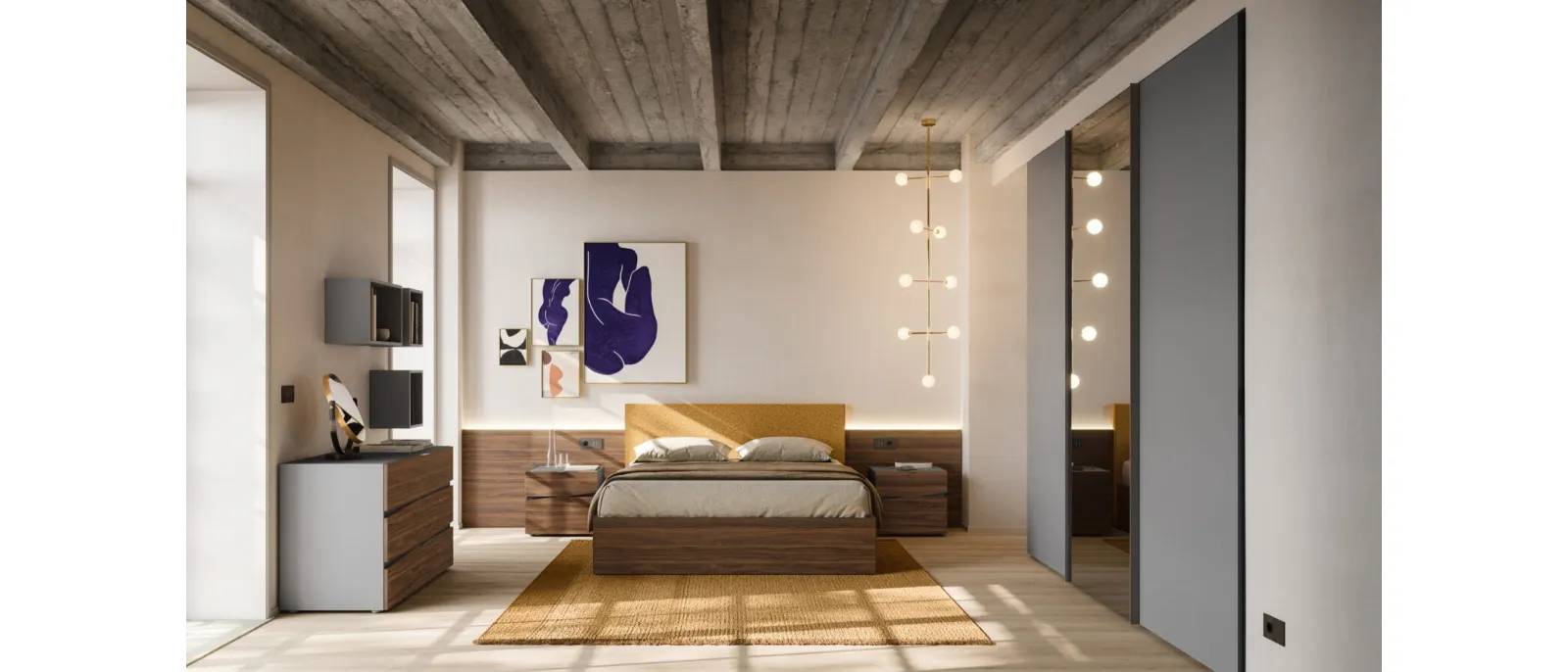 Bed with padded headboard Gap Night 15 by Orme