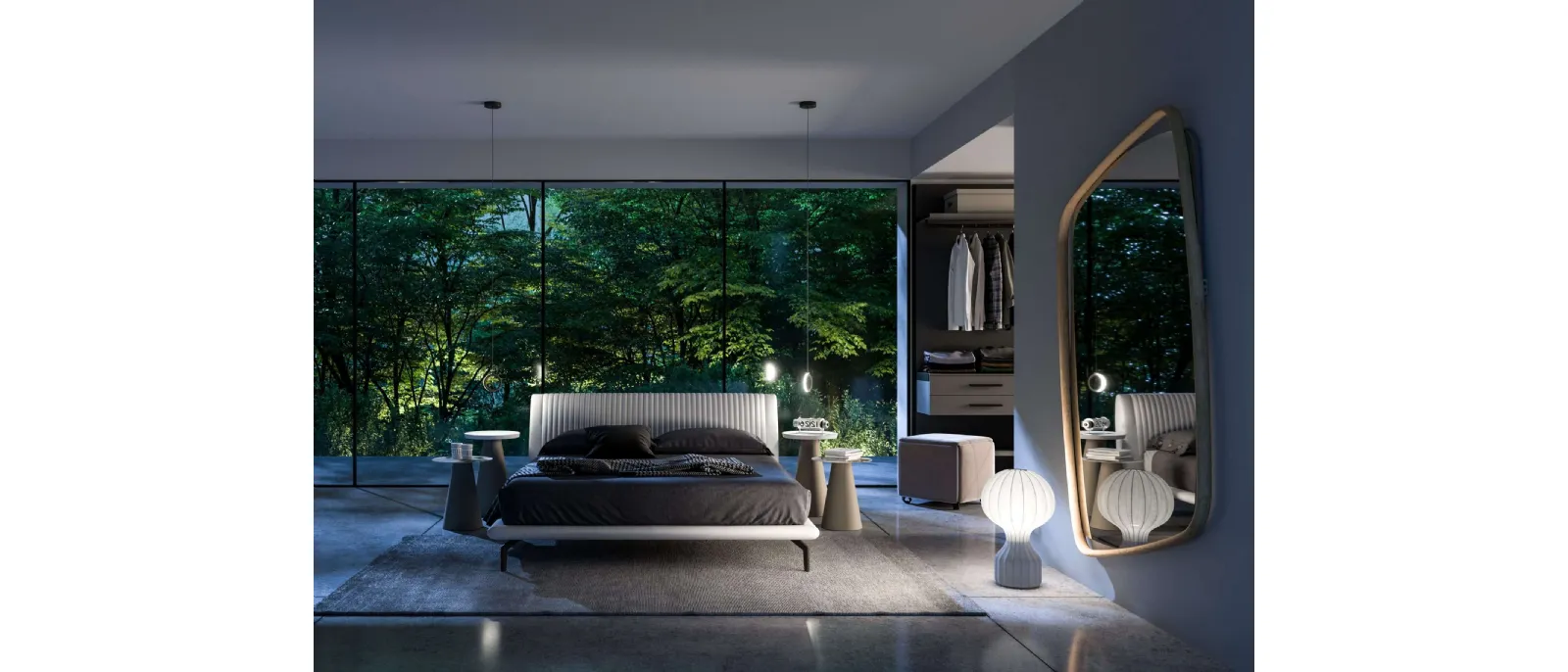 Globo leather bed by Ozzio.