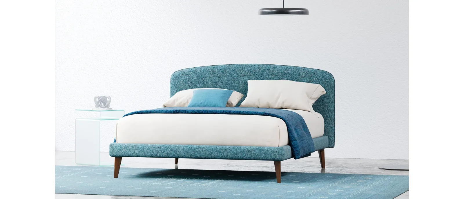 Tissue bed Harry by Divalletti Home with rounded headboard. Features a simple, clean design and a