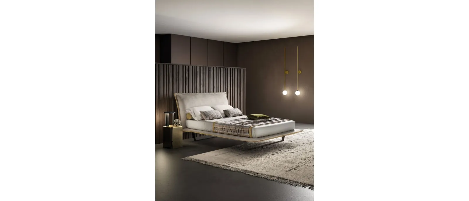 Bed with Honey headboard by Bside.