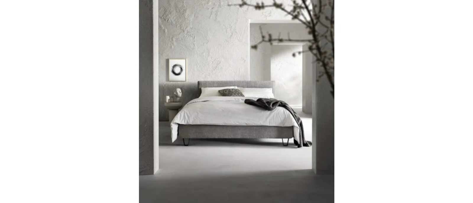 Fabric upholstered bed by Bside.
