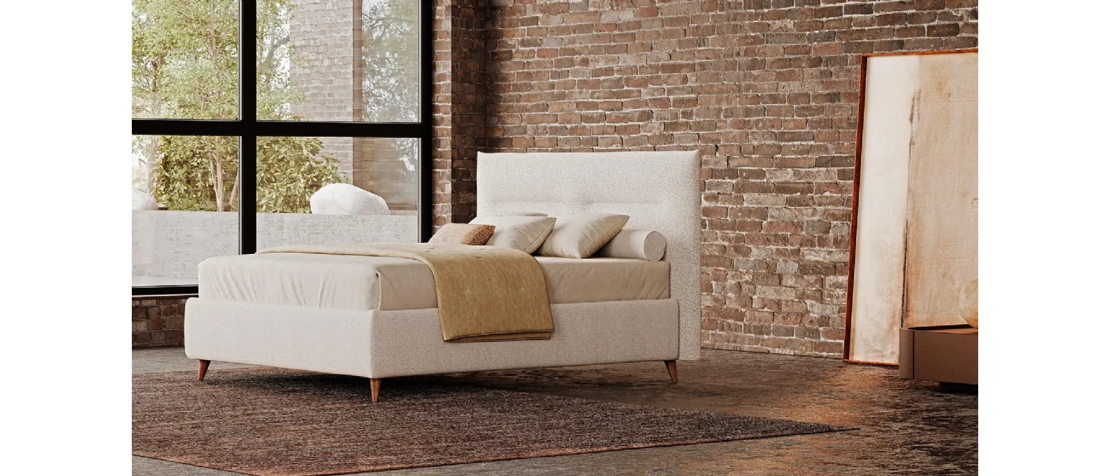 Sofa bed with fabric covering by Divaletti Home: model named Ken