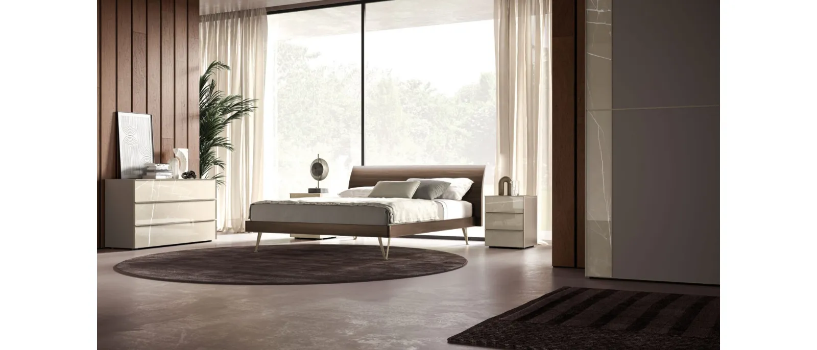 Bed Loge Night 34 in Cotto Orme material