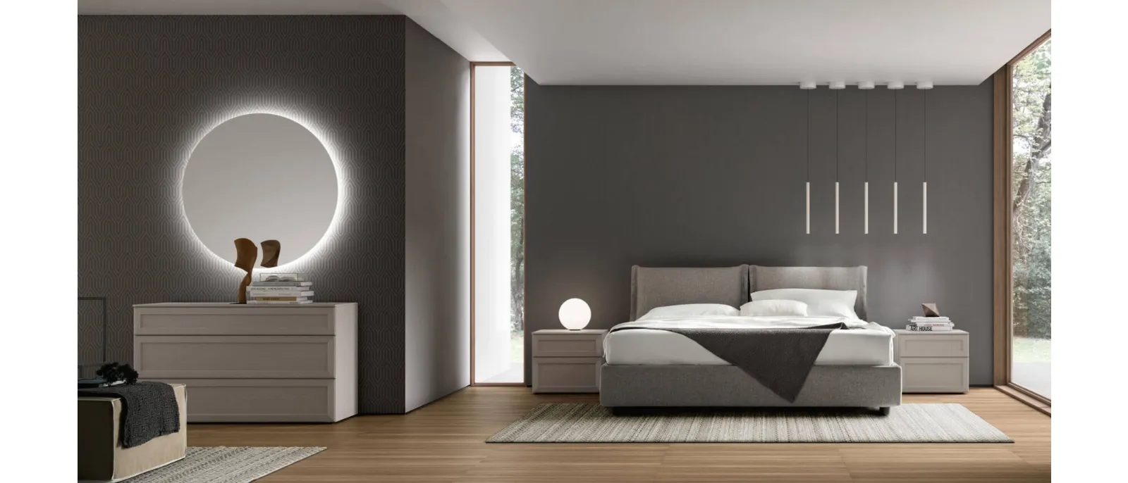 Lola upholstered bed by Maronese is a classic piece of furniture which can