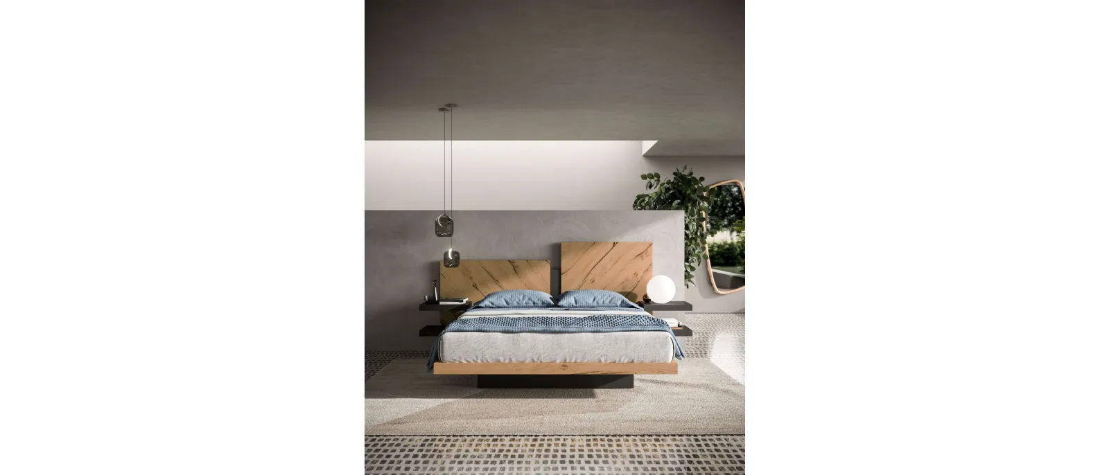 Nazarè storage bed by Ozzio