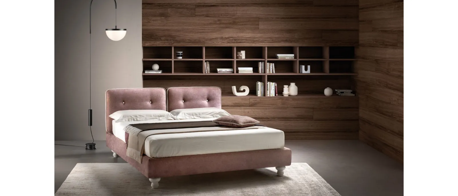 Upholstered fabric bed with adjustable relaxation headboard Nice by Bside.
