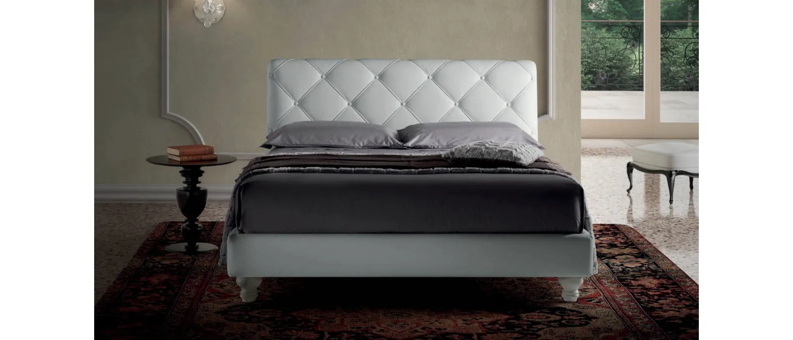 Novel Lux upholstered bed in eco-leather by Bside