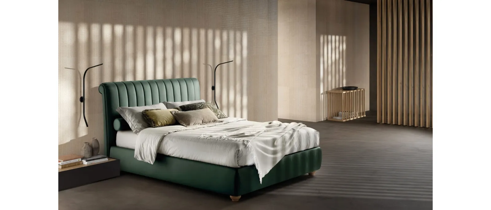 Bed with Novel Style headboard by Bside.
